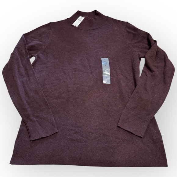 Old Navy NWT Women’s Mock Turtleneck Sweater, Maroon, Size Large P40 - Picture 1 of 5